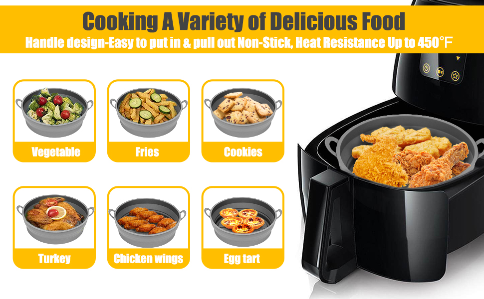 Foldable Air Fryer Silicone Liners for Ninja AF161/AF150AMZ