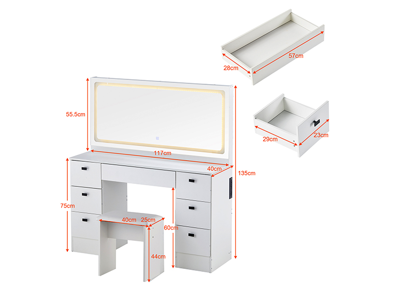 WFBS-DR-0458WH dressing table