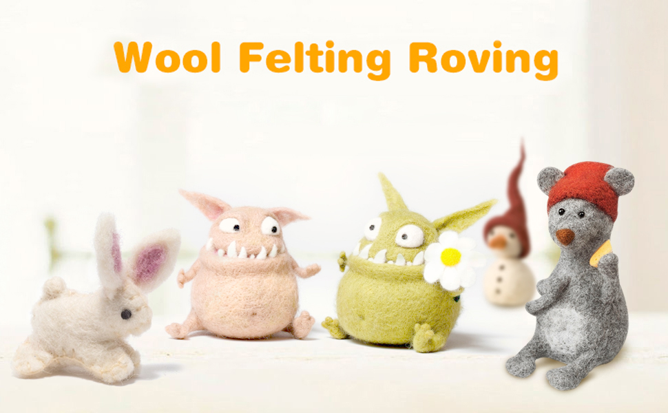 SOLEDI Felting Wool Packs Merino Roving Wool 36 Colors Core Felting