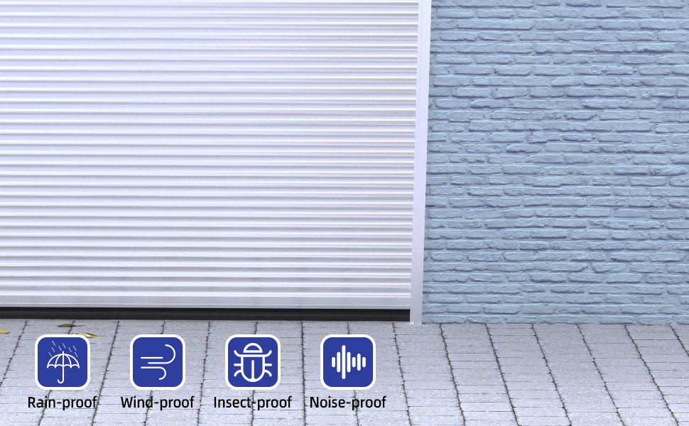 PBulb Garage Door Bottom Seal, Overhead Door Bottom Seals Bottom Rubber Replacement (10ft, Grey