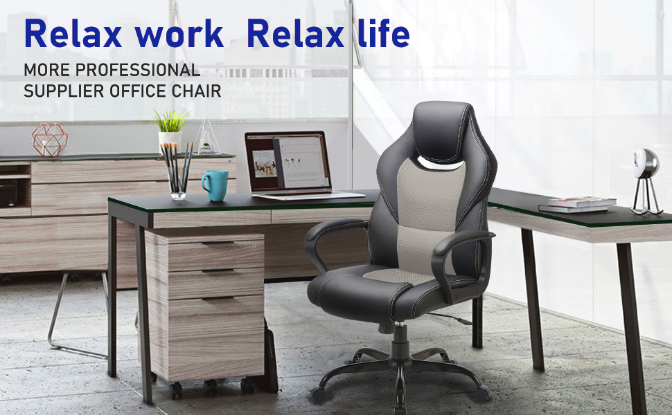 BASETBL Office Desk Gaming Chair Racing Style Home Ergonomic Executive