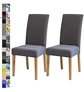 Dining Chair Cover,Dining Room Chair Covers Set of 2,Jacquard Stretch Kitchen Chair Cover,Detacha...