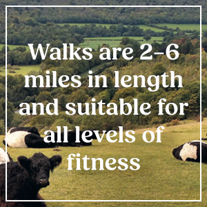 Walks are 2-6 miles in length and suitable for all levels of fitness