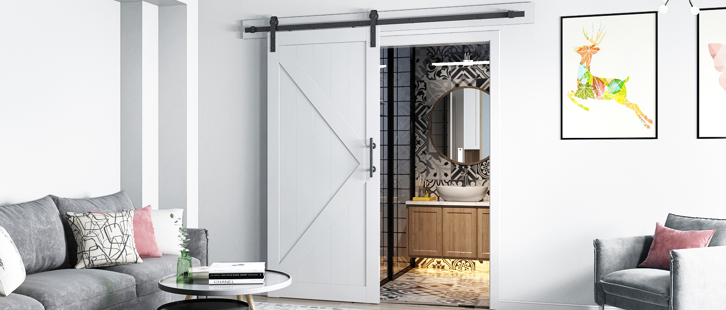 UMAX 6.6 FT Sliding Barn Wood Door Basic Sliding Track