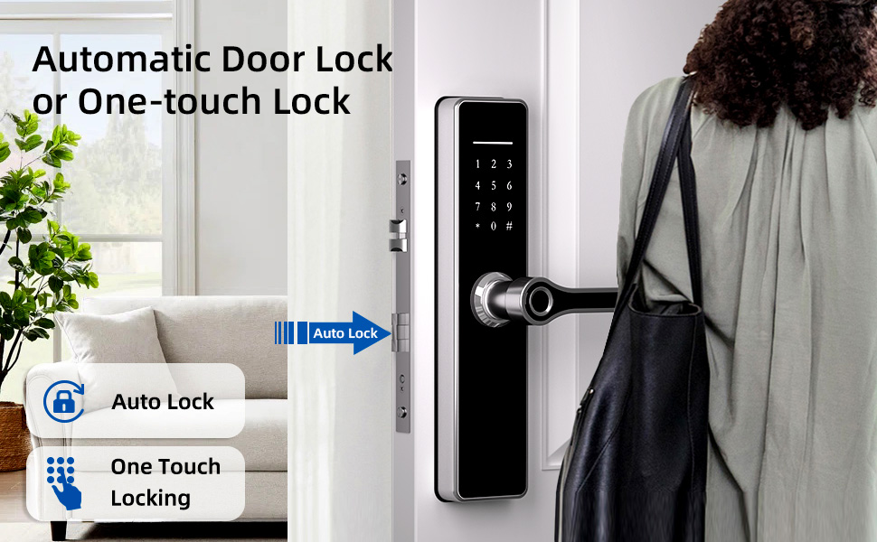 Smart Lock,Keyless Entry Smart Door Lock with Door Handle, Digital