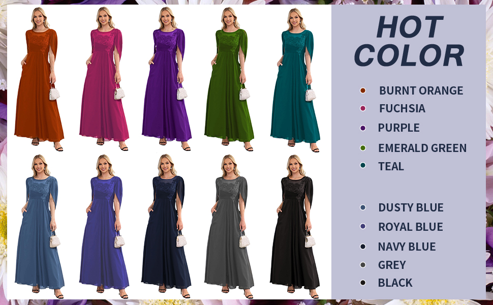 SeeBree Chiffon Wedding Guest Dresses for Women Lace