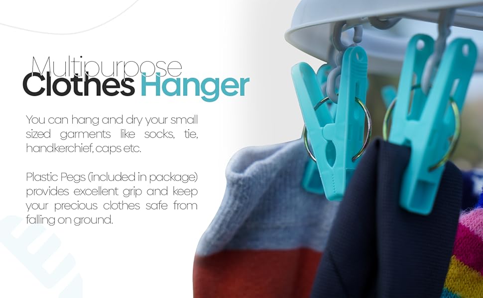 Sock Hanger for Washing Line Sock Dryer with pegs 20 Pcs for Quick and