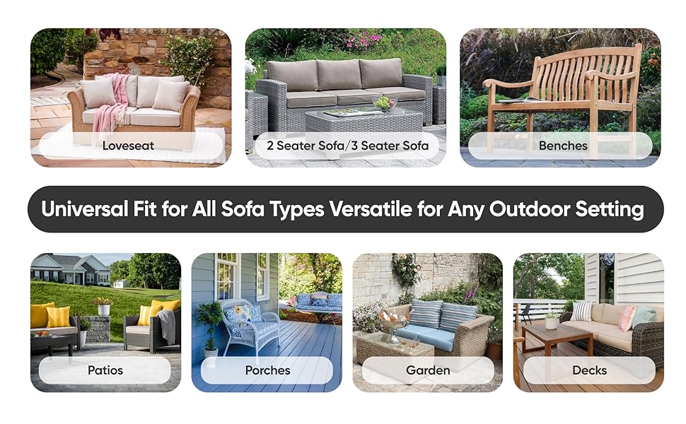 3-Seater Patio Sofa Covers