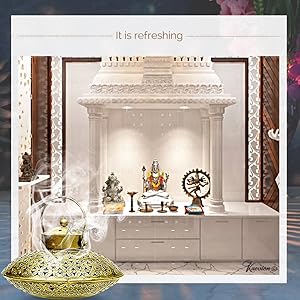 KAEVION Home Décor Round Shaped Brass Metal Wall Décor Handi Dhoop Incense Holder for Diwali Gift