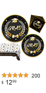 graduation plates and napkins