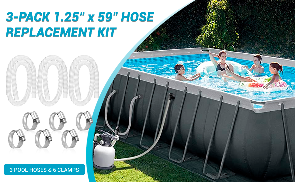 1.25" x 59" Pool Hoses Replacement for Above Ground Pools
