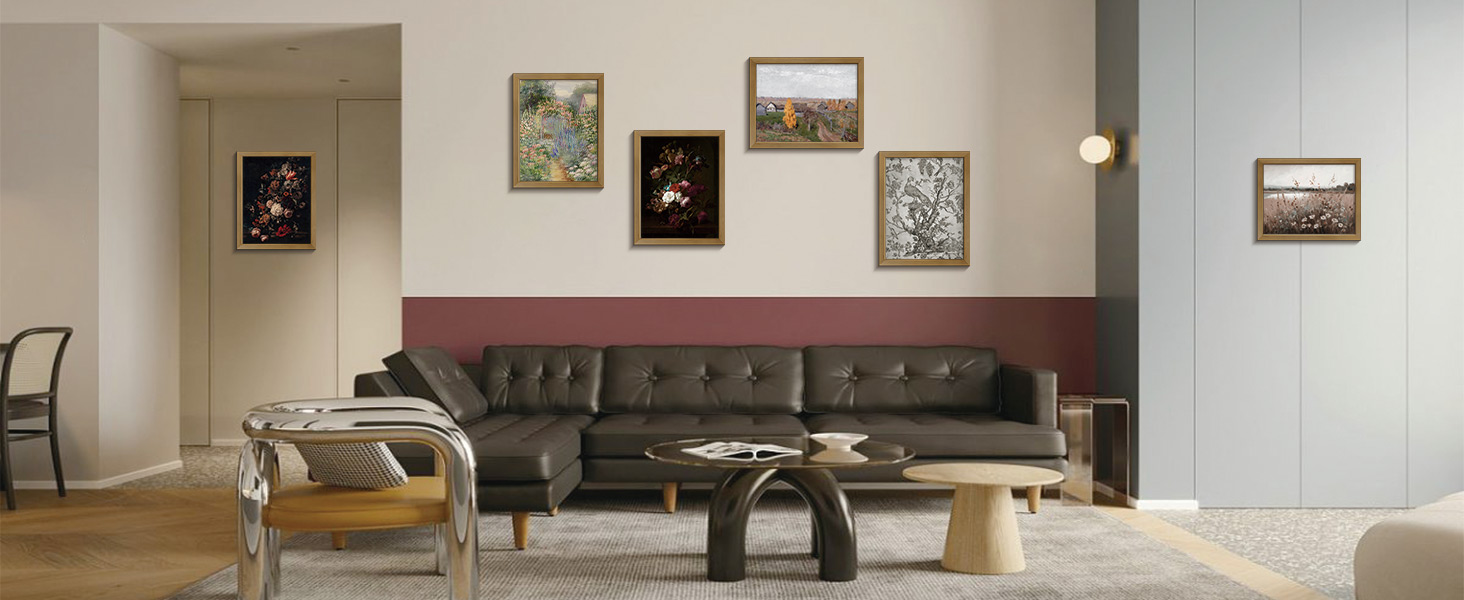 Vintage Landscape Art Print, Country Field Wall Art Farmhouse Wall Decor for Bedroom