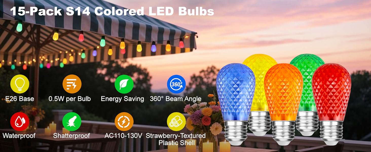 s14 colored light bulbs