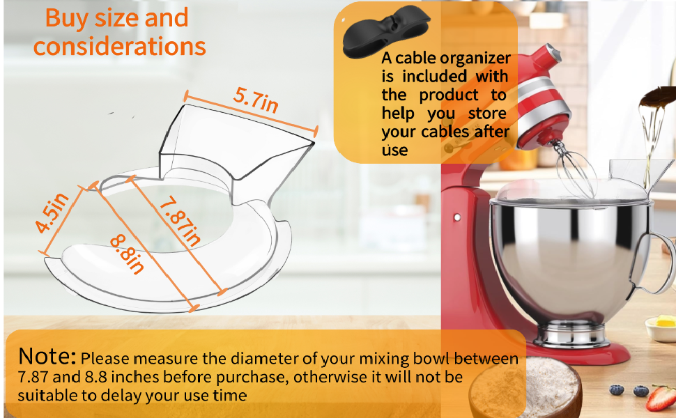 Kitchen aid splatter guard，Suitable For KitchenAid 4.55Qt