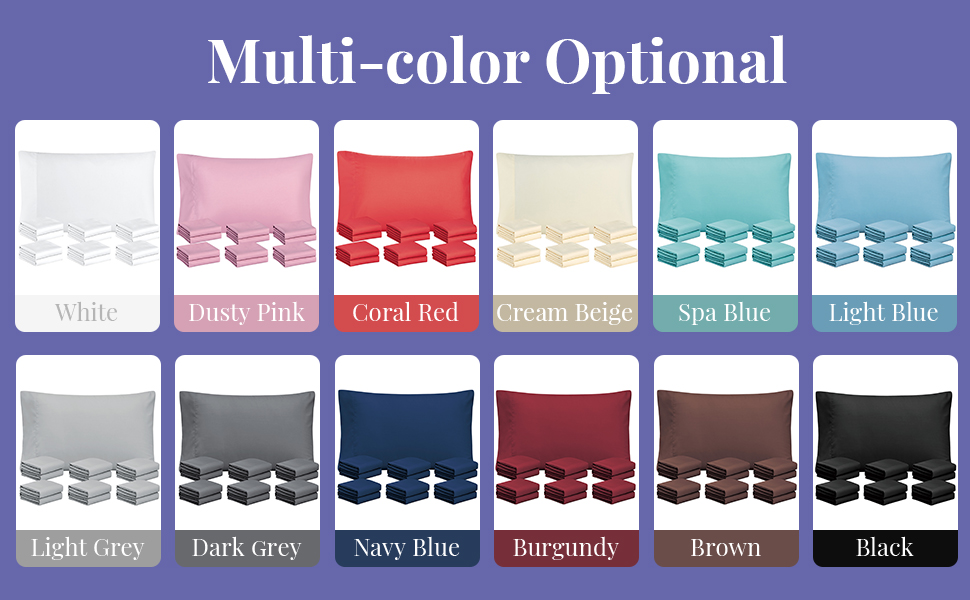 FreshCulture White Pillowcases King Size 12 Pack Bulk