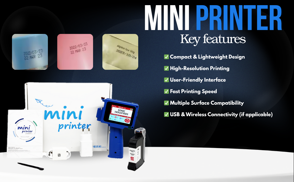 TIJ Thermal Handheld Mini Printer Pro – Portable Wireless Inkjet Printer for Labels, Barcodes