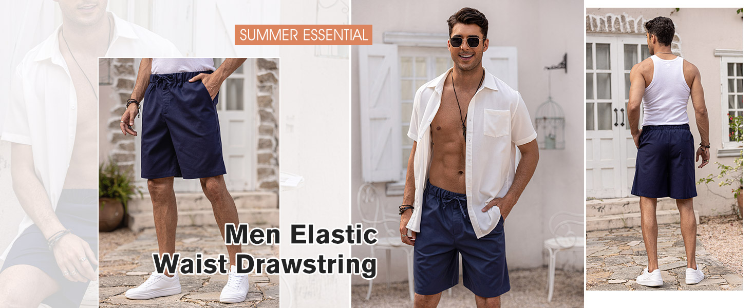 Men’s Linen Short Elastic Waist