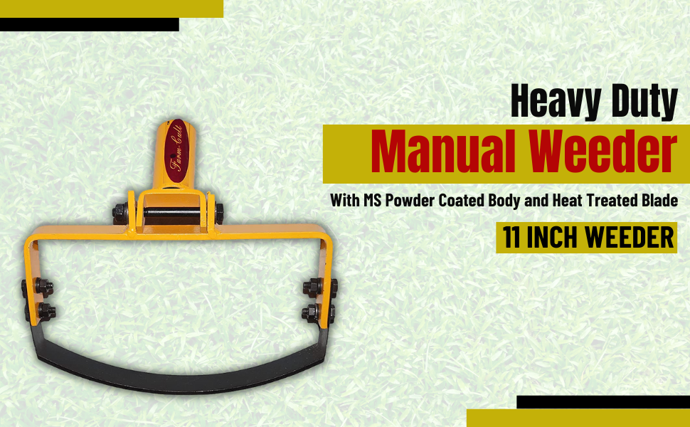 FarmCult Heavy Duty Manual Weeder with MS Powder Coated Body and Heat