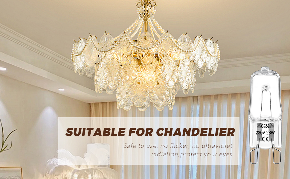 Morotty G9 Halogen Light Bulbs Dimmable 33W, 230V G9 Halogen Bulbs Warm