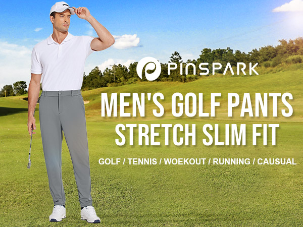 Amazon.com: PINSPARK Golf Pants Men 4 Way Stretch Pants UPF