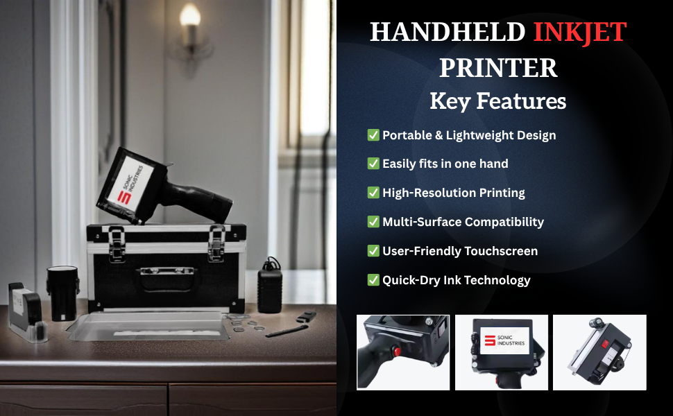 Premium Handheld Inkjet Printer for Beverages – Print Date, MRP, Expiry, Mfg, Batch Numbers