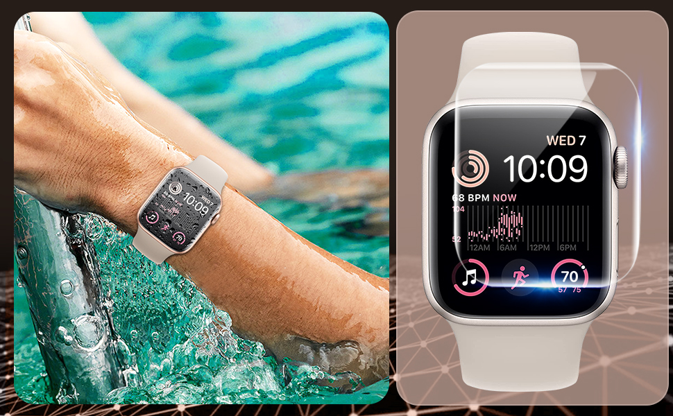 FLOKINICE for Apple Watch Screen Protector 44mm SE Series 6