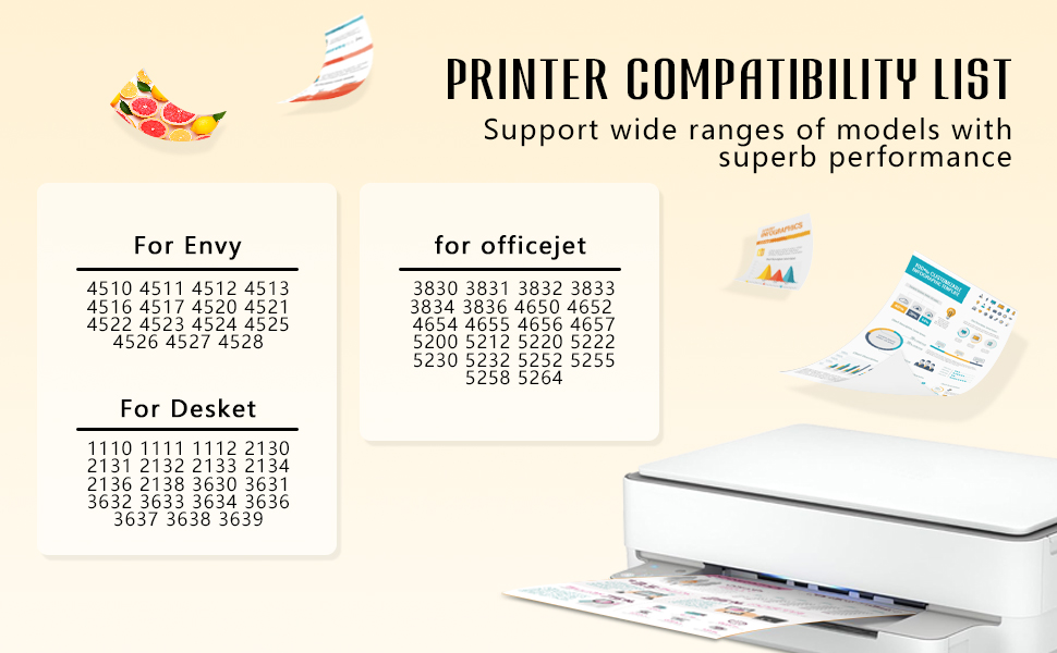 63 63XL 3830 4520 Printer Ink Cartridge for HP Black Ink 63