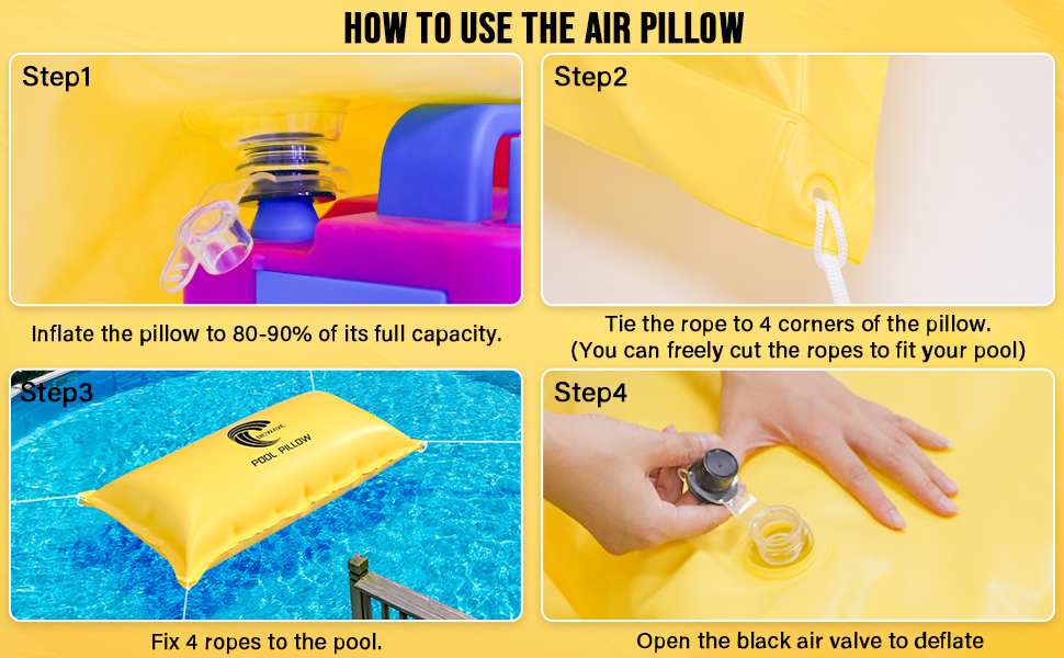 Pool Pillows for Above Ground Pool 4 x 4 Ft Ultra Thick