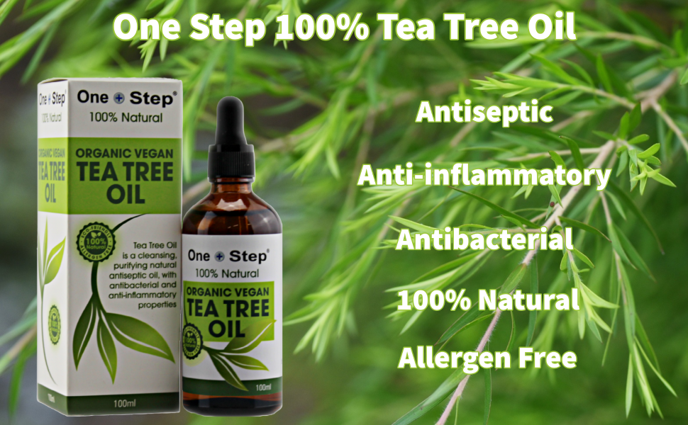 One Step Tea Tree Oil 100 Pure, 100ml Bottle Organic Natural Essential