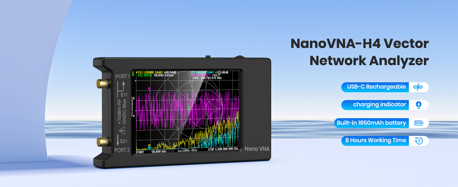 NanoVNA-H4 Vector Network Analyzer with 32GB Card 12 NanoVNA-H Vector Network Analyzer
