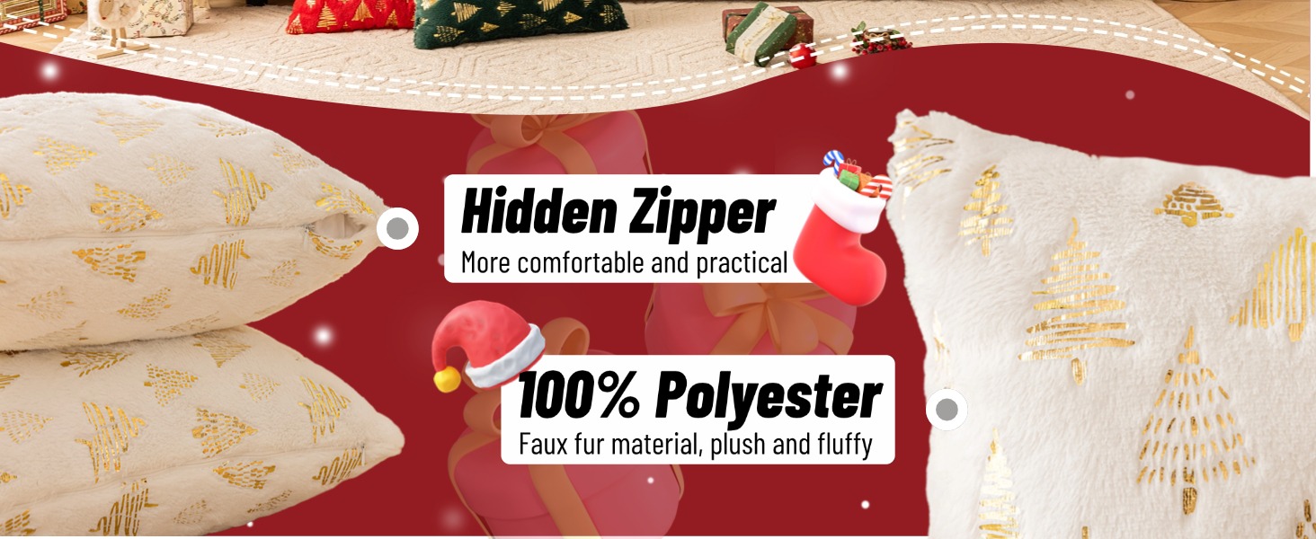 Christmas Tree Winter Decorative Throw Pillow Covers Set of 2 Packs