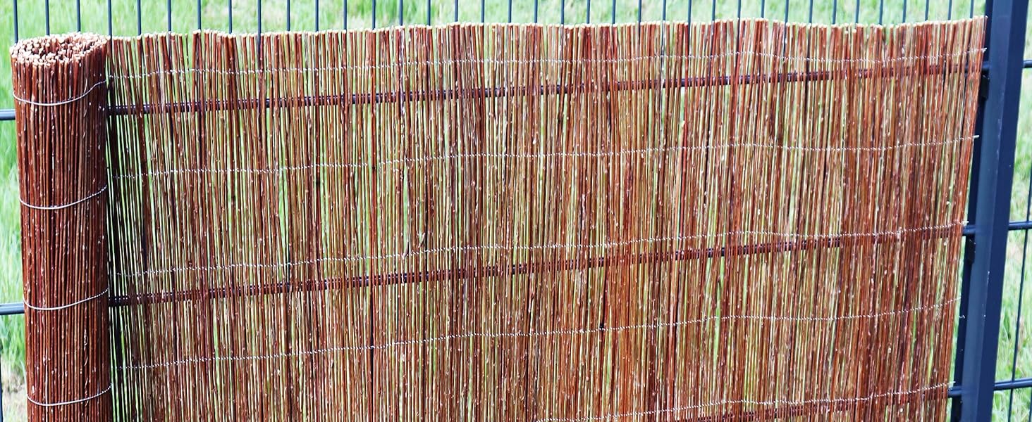 Aquagart Weidenmatte Sichtschutzmatte aus Weide verschiedene Höhen I
