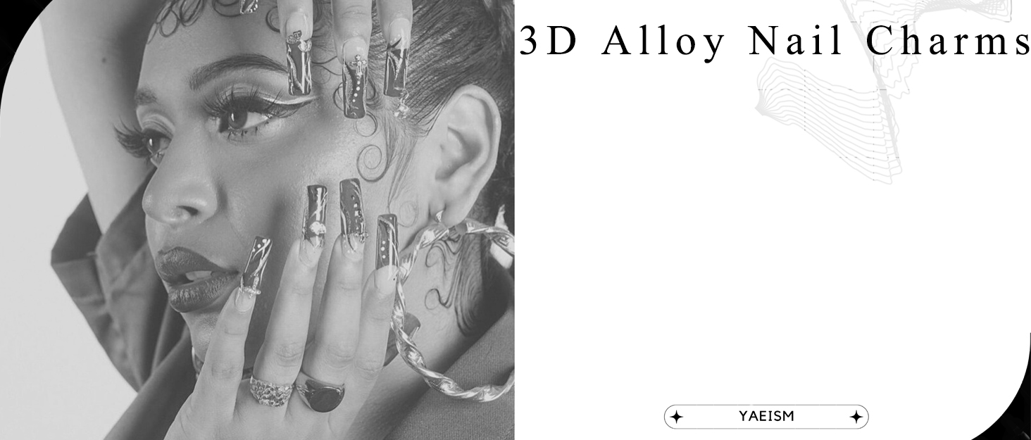 YAEISM 30PCS Star Nail Charms 3D Alloy Nail Art Charms 4