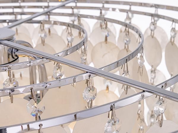 シェリー　marbb2 TOCHIC Modern Capiz Shell Crystal Chandelier 6-Light Chrome