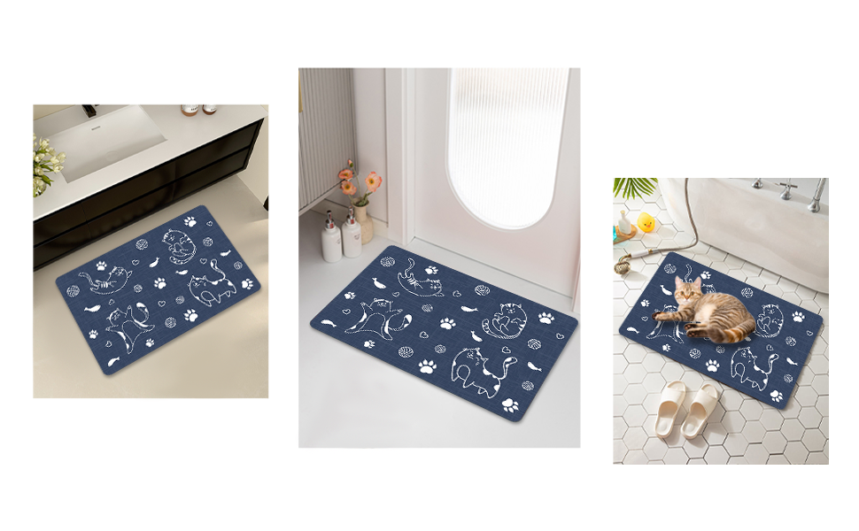 Pet Feeding Mat Absorbent Dog Food Mat No Stains Waterproof Dog Mat for Food and Water, Easy Clean Puppy Supplies Dog Accessories for Messy Drinkers(Blue-44x75 cm) 19 dog food mat