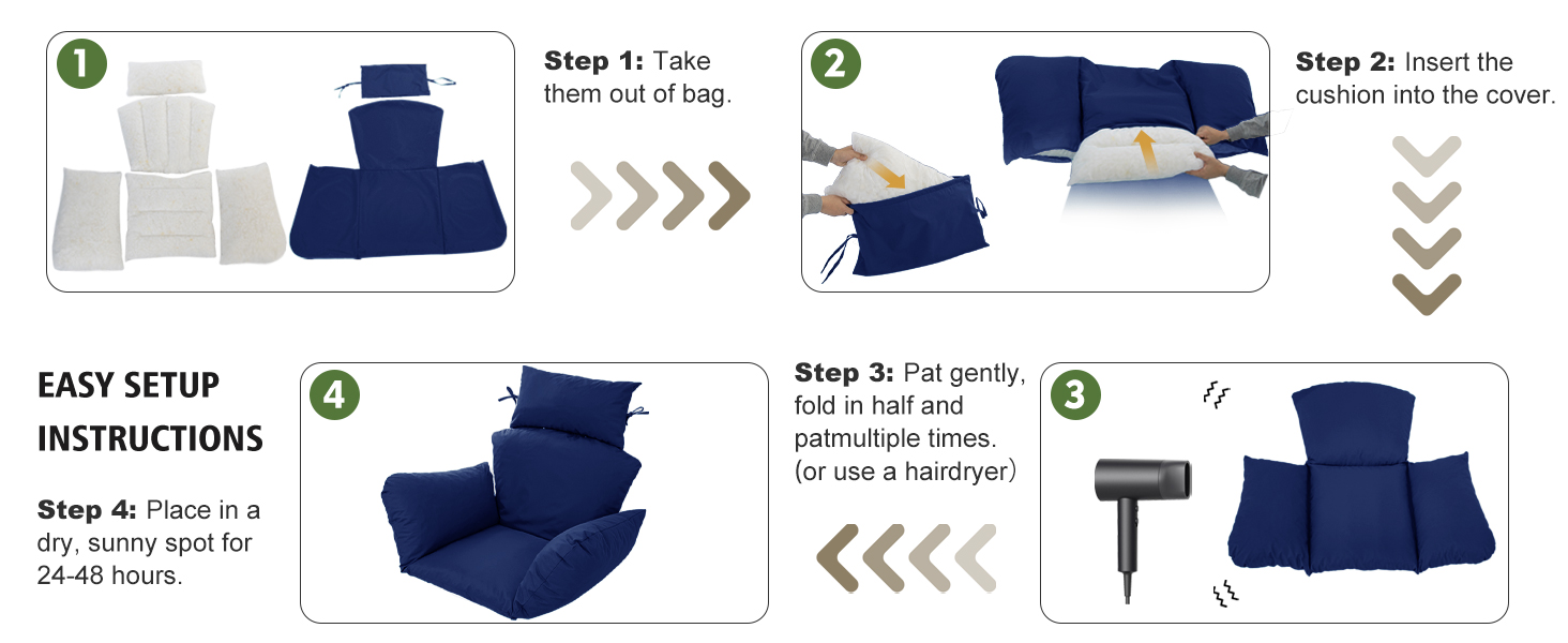 Compressed Packaging – Fluffs Back in 24–48 Hours; Unpack, Fluff, and Tie Securely into Place