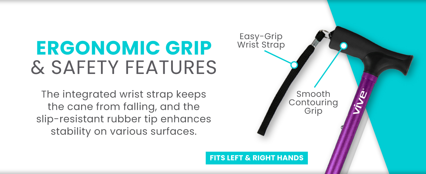 vive folding walking cane men women foldable