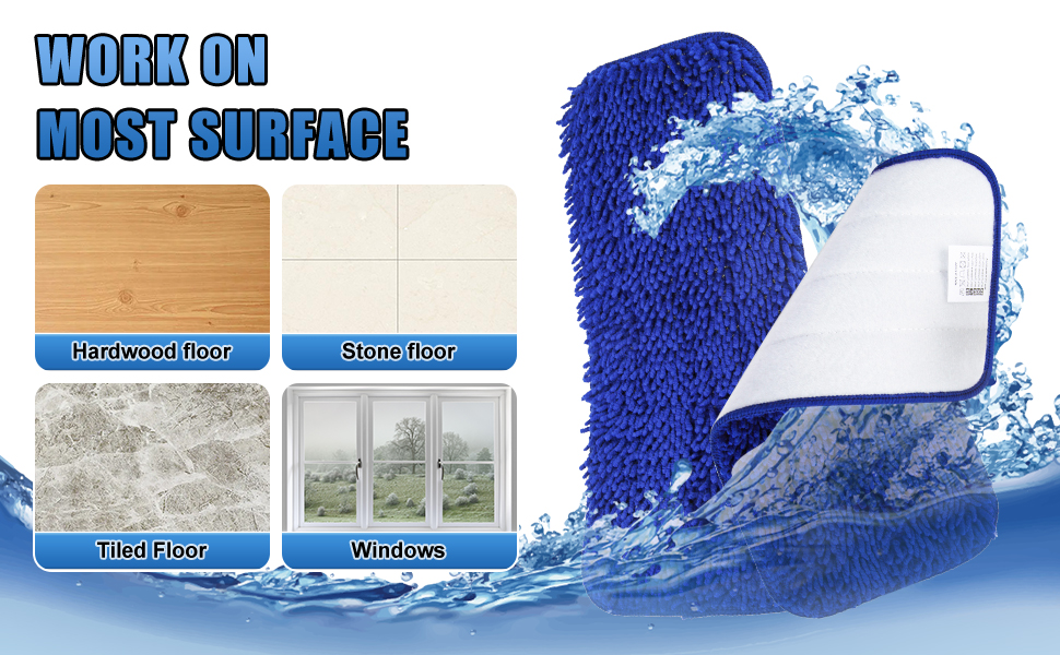 Reusable Swiffer Wetjet Mopping Pads Compatible with Swiffer WetJet Spray Mop Kit, 7 Pack Wet