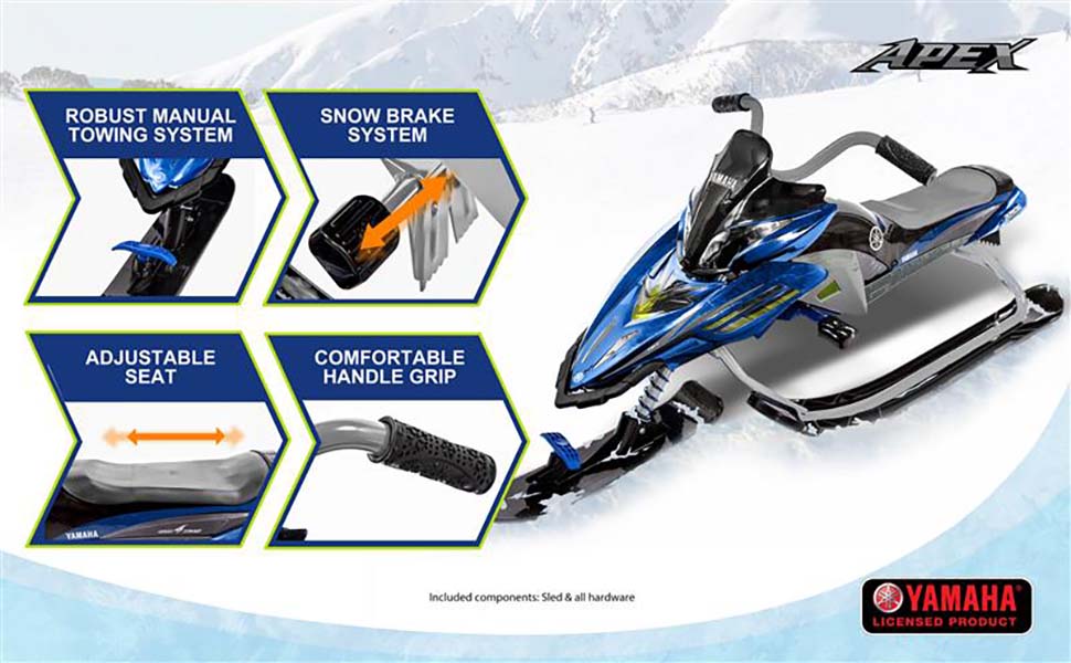 Yamaha Apex Snow Bike Sled with Steering Wheel and Foot