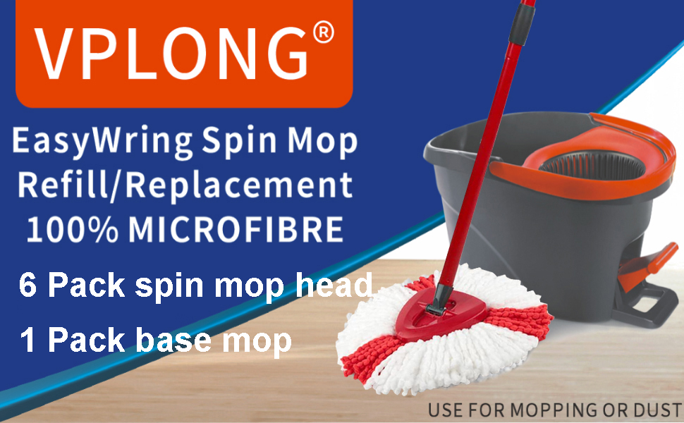 6Pcs Spin Mop Heads Replacements Compatible with Vileda,OCedar Spin