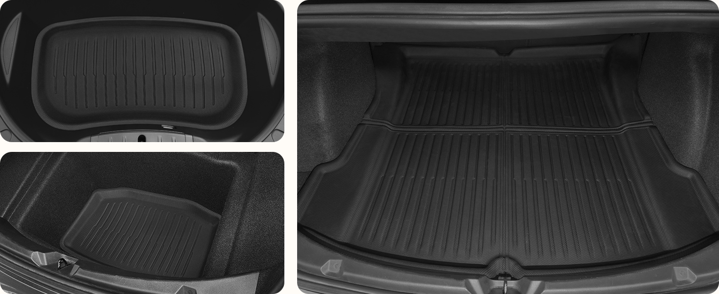 BASENOR 6PCS Tesla Model 3 Floor Mats 3D Full Set Interior Liners All