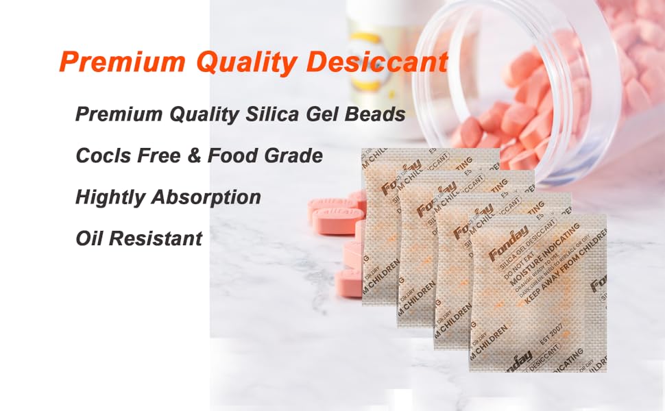 10Gram x 10Packet Rechargeable Silica Gel Desiccant Packets Fonday Food