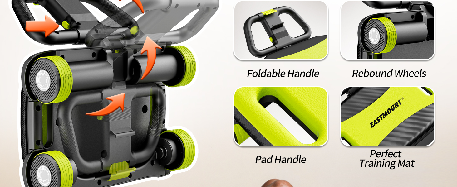 EAST MOUNT Ab Roller Wheel - Ab Roller with Elbow Support for Core Workout Home Gym Equipment