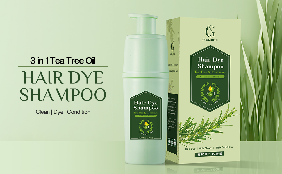 3 in 1 tea tree hair dye shampoo for coloring hair