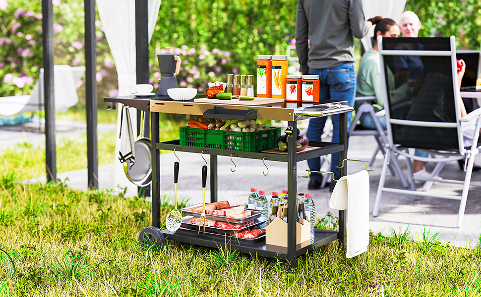 carro de servicio carts outside food rolling island tables b