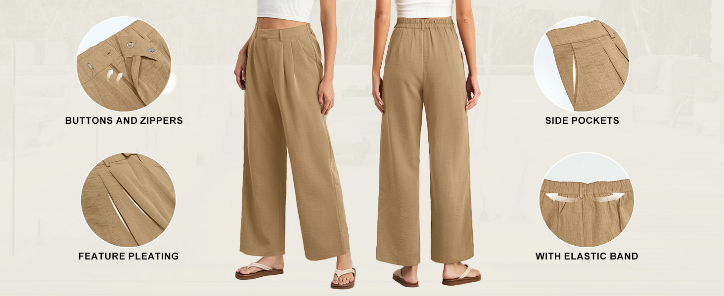 Casual High Waisted Dressy Pants