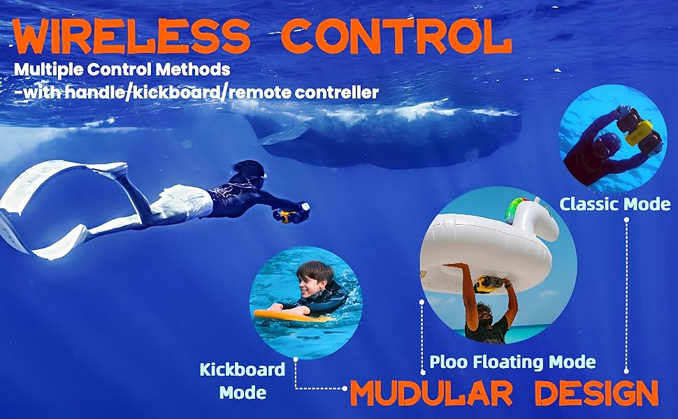 Subacqueous scooter Lefeet C1: Max 60min Battery with action Mount IPX8 100FT waterproof sports sports sports, Scuba in the pool, children/adults. 15 C1 4