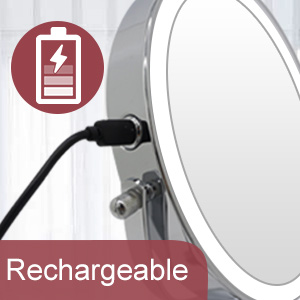Rechargeable lighted makeup mirror