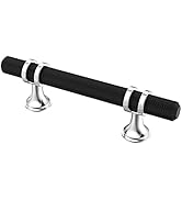 Alzassbg 10 Pack Matt Black and Silver Cabinet Pulls, 3 Inch(76mm) Hole Centers Kitchen Hardware ...