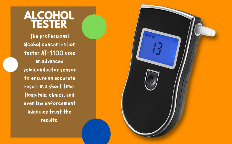 Portable Breath Alcohol Tester Digital Alcohol Detector High Accuracy